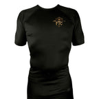 Face the Challenge All Black Rash Guards Short Sleeves #8239 B