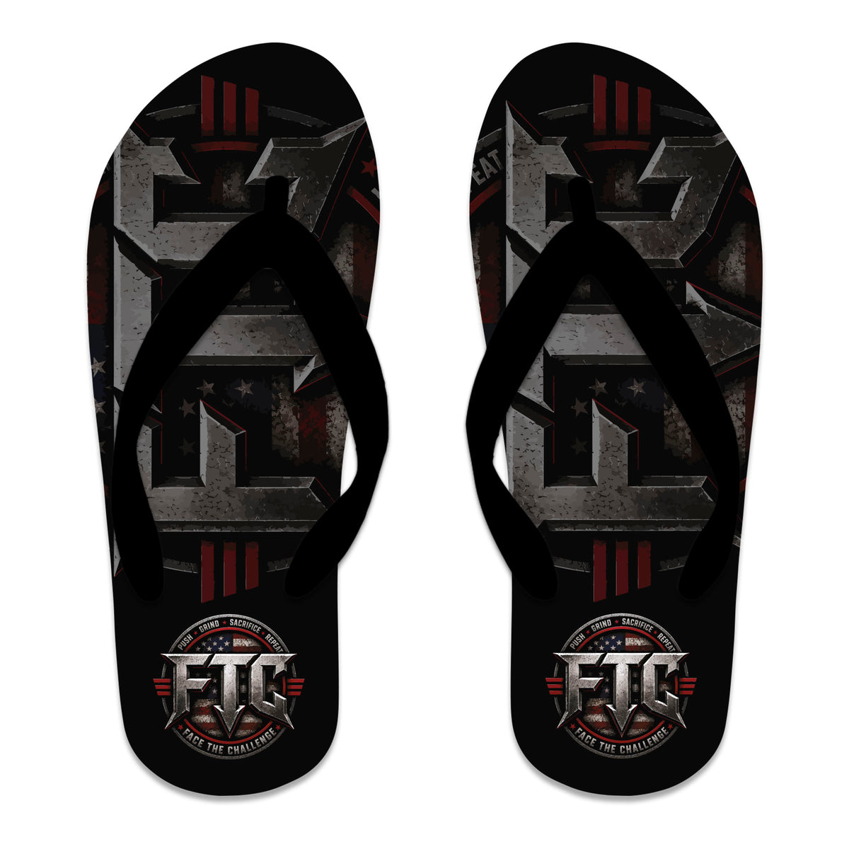 Face the Challenge Flip Flops #8239 A