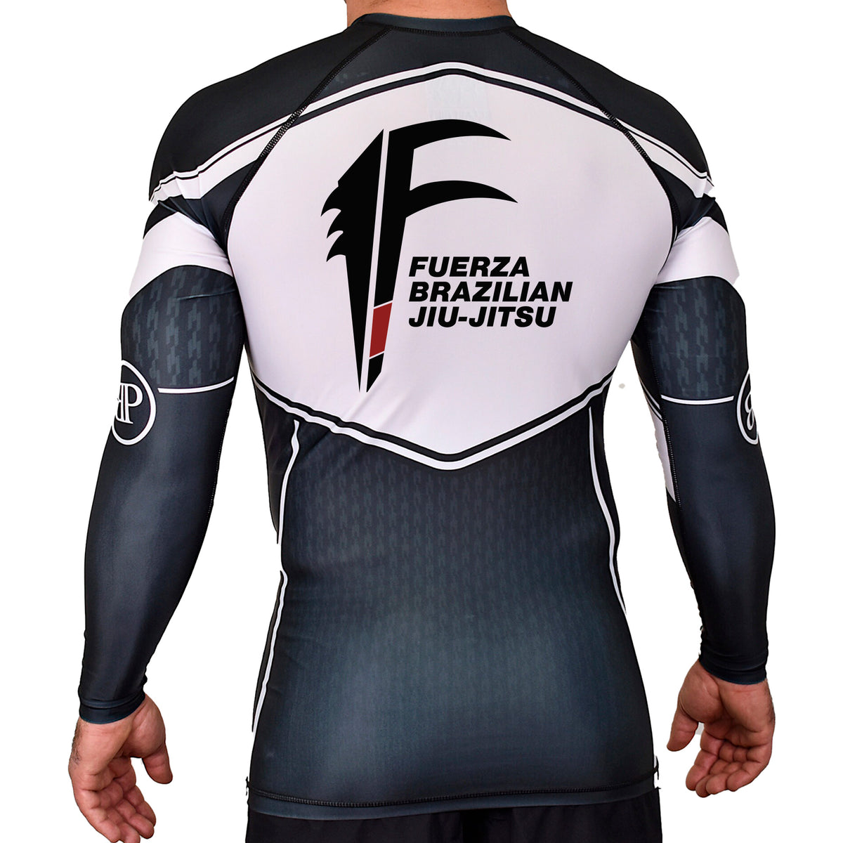Fuerza Brazilian Jiu Jitsu Academy Rash Guards Black/White #8241 A