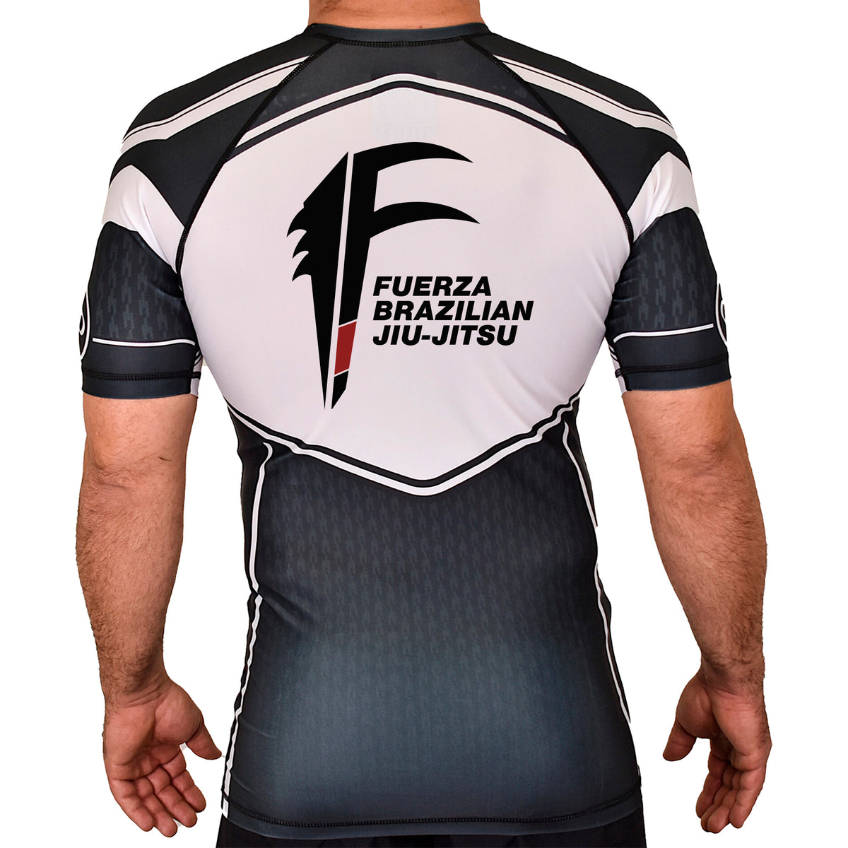 Fuerza Brazilian Jiu Jitsu Academy Rash Guards Black/White #8241 A