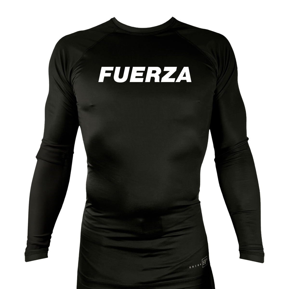 Fuerza Brazilian Jiu Jitsu All Black Rash Guards Long Sleeves #8241 A