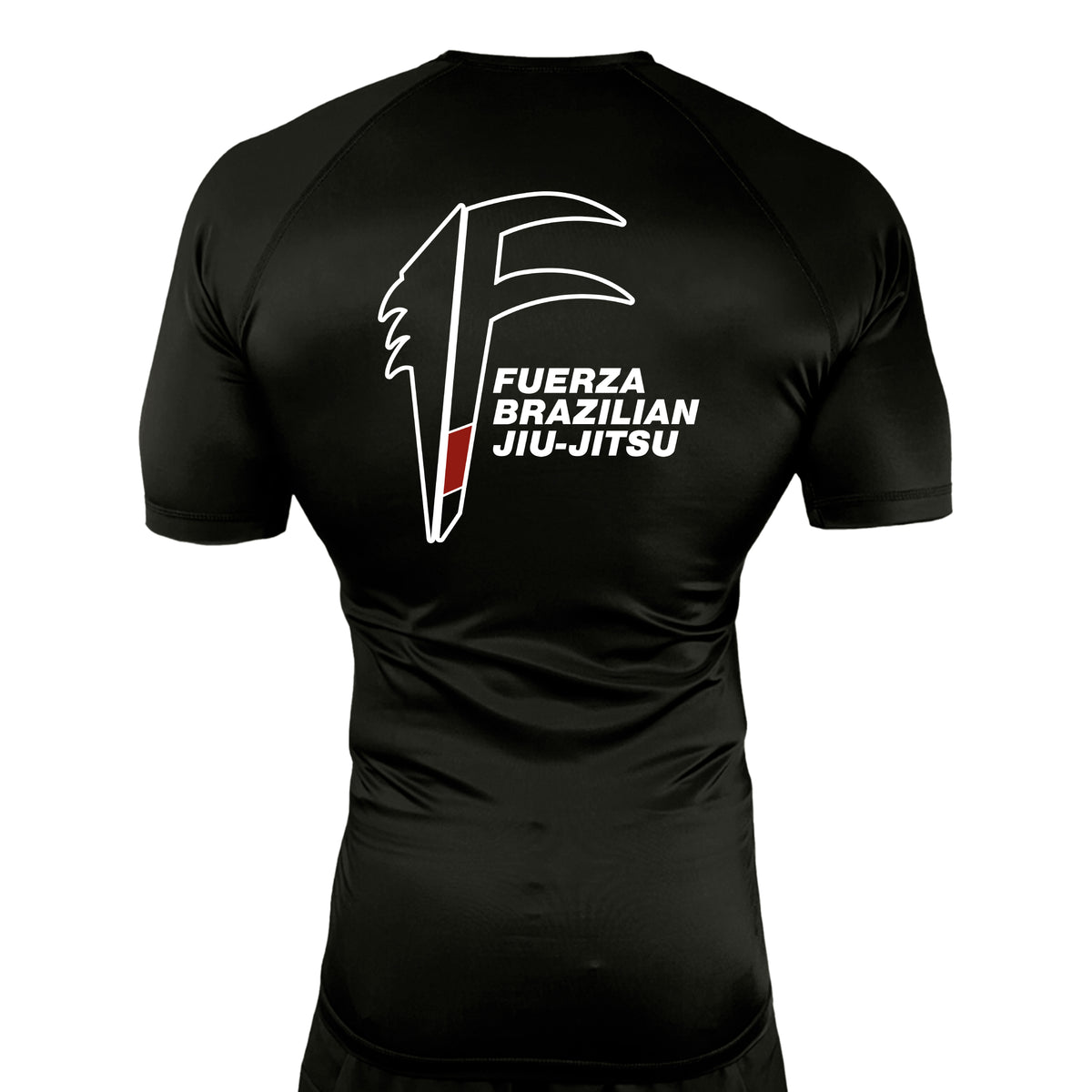 Fuerza Brazilian Jiu Jitsu All Black Rash Guards Short Sleeves #8241 A