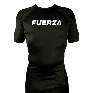 Fuerza Brazilian Jiu Jitsu All Black Rash Guards Short Sleeves #8241 A