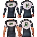 Heights Martial Arts Academy Rash Guards Black/White #8242 A