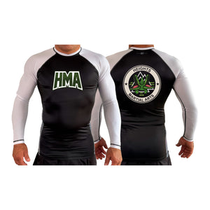 Heights Martial Arts All Black Ranked Long Sleeve Rash Guards #8242 A