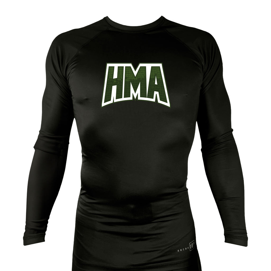 Heights Martial Arts All Black Rash Guards Long Sleeves #8242 A