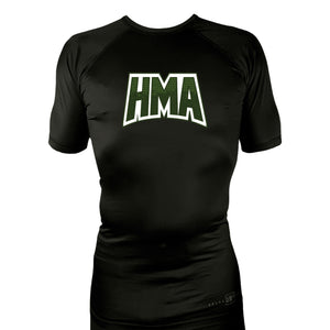 Heights Martial Arts All Black Rash Guards Short Sleeves #8242 A