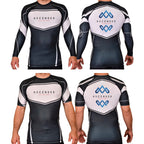 Ascended Jiu Jitsu Academy Rash Guards Black/White #8243 A