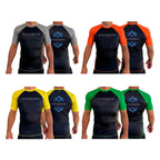 Ascended Jiu Jitsu All Black Ranked Short Sleeve Rash Guards #8243 A
