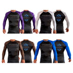 Ascended Jiu Jitsu All Black Ranked Long Sleeve Rash Guards #8243 A