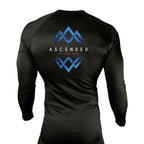 Ascended Jiu Jitsu All Black Rash Guards Long Sleeves #8243 A