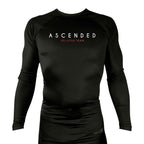 Ascended Jiu Jitsu All Black Rash Guards Long Sleeves #8243 A