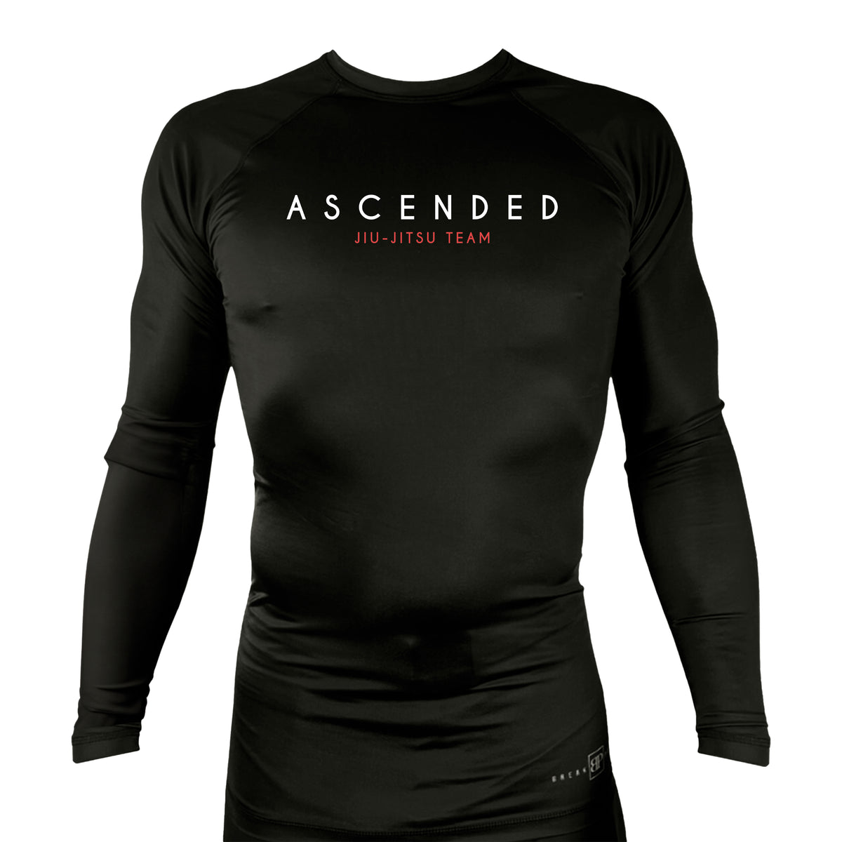 Ascended Jiu Jitsu All Black Rash Guards Long Sleeves #8243 A