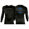 Ascended Jiu Jitsu All Black Rash Guards Long Sleeves #8243 A