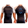 Ascended Jiu Jitsu All Black Ranked Short Sleeve Rash Guards #8243 A