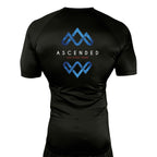 Ascended Jiu Jitsu All Black Rash Guards Short Sleeves #8243 A