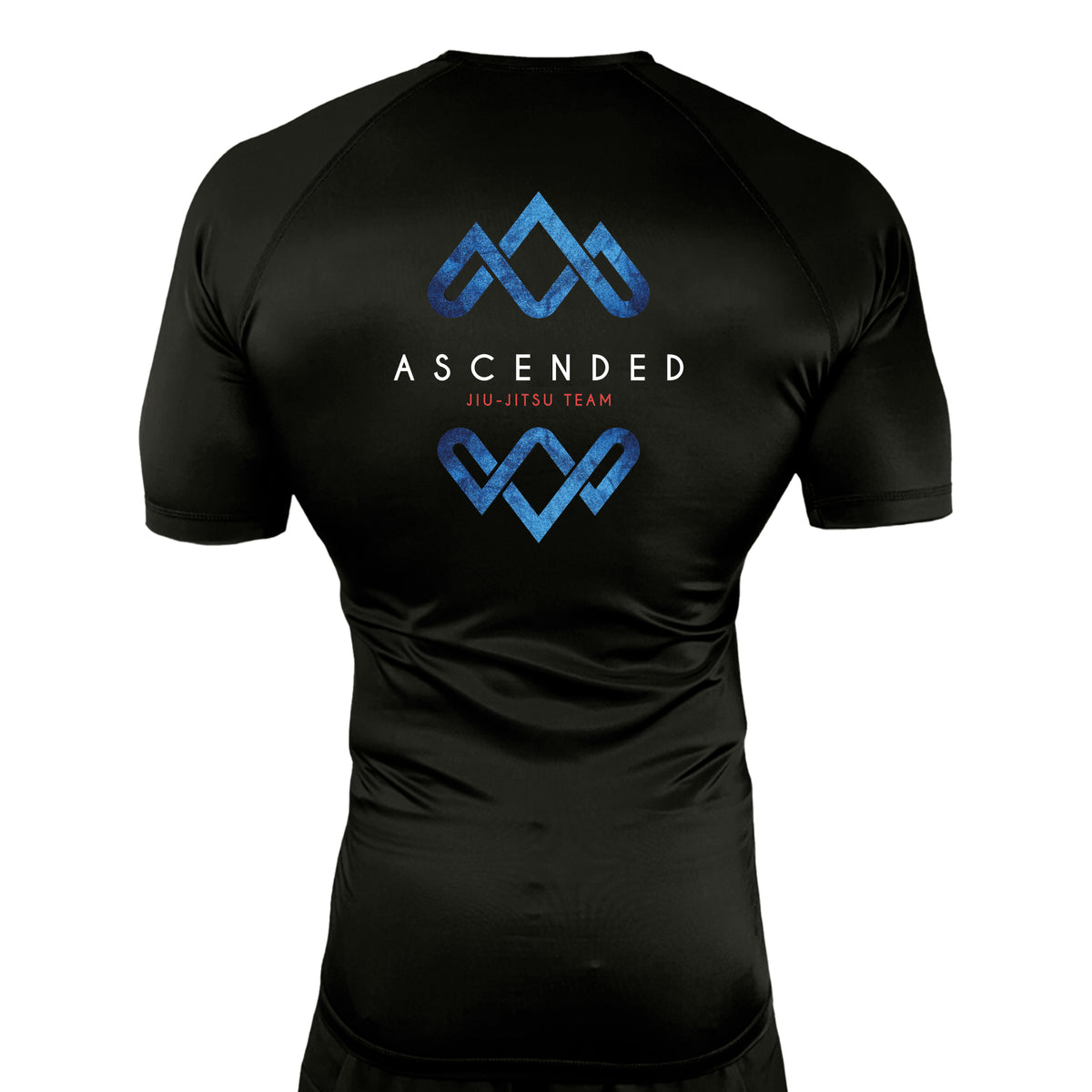 Ascended Jiu Jitsu All Black Rash Guards Short Sleeves #8243 A