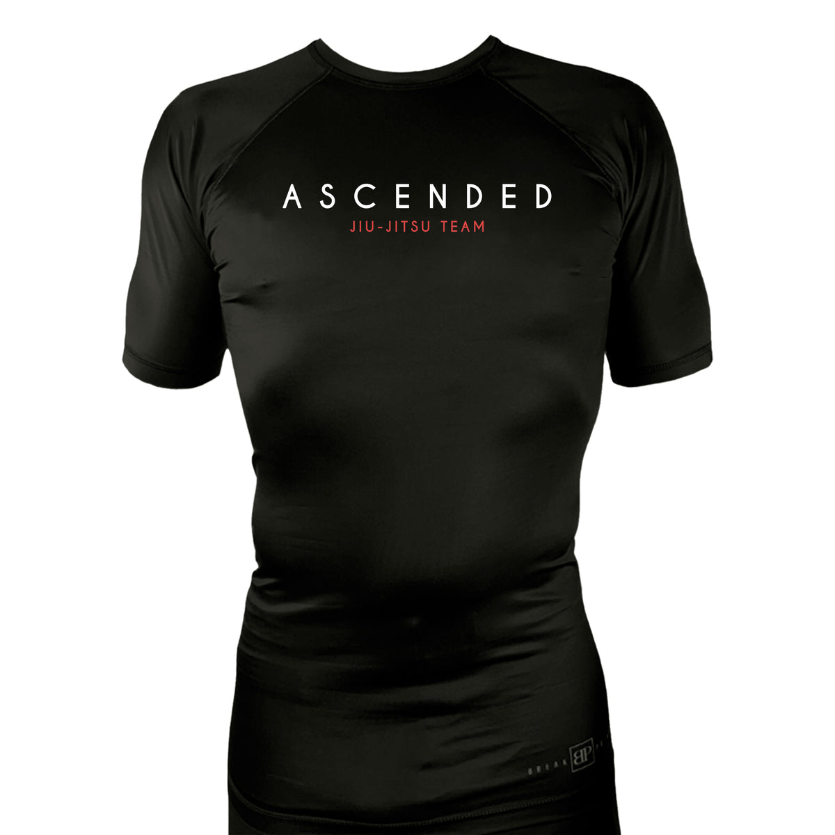 Ascended Jiu Jitsu All Black Rash Guards Short Sleeves #8243 A