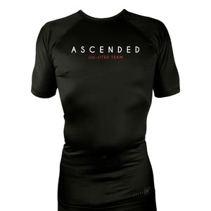 Ascended Jiu Jitsu All Black Rash Guards Short Sleeves #8243 A