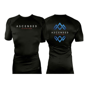 Ascended Jiu Jitsu All Black Rash Guards Short Sleeves #8243 A