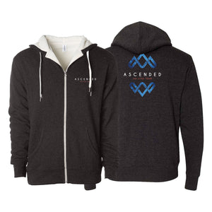 Ascended Jiu Jitsu Sherpa Lined Zip-Up Hoodie #8243 B