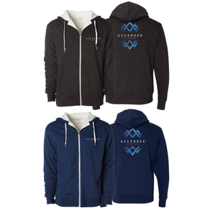 Ascended Jiu Jitsu Sherpa Lined Zip-Up Hoodie #8243 B