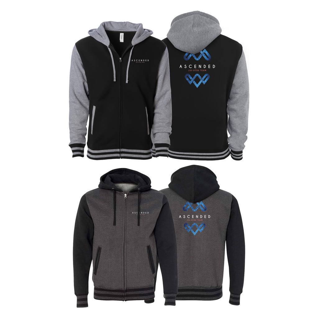 Ascended Jiu Jitsu Varsity Zip-Up Hoodies #8243 B