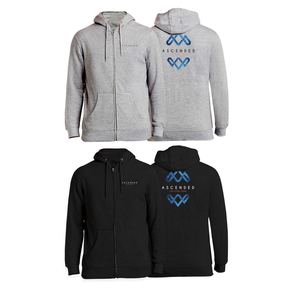 Ascended Jiu Jitsu Zip-Up Hoodies #8243 B