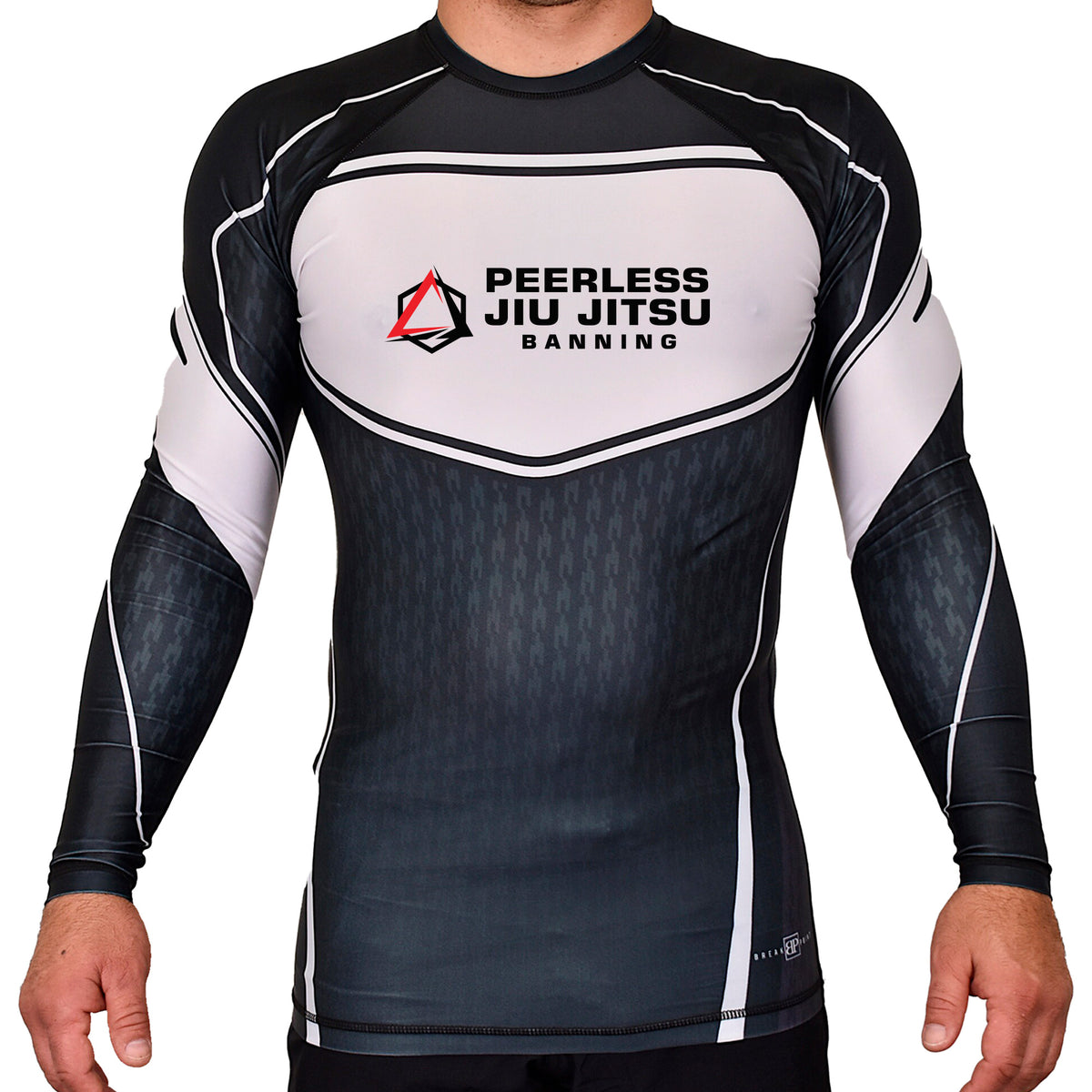 Peerless Jiu Jitsu Academy Rash Guards Black/White #8244 A