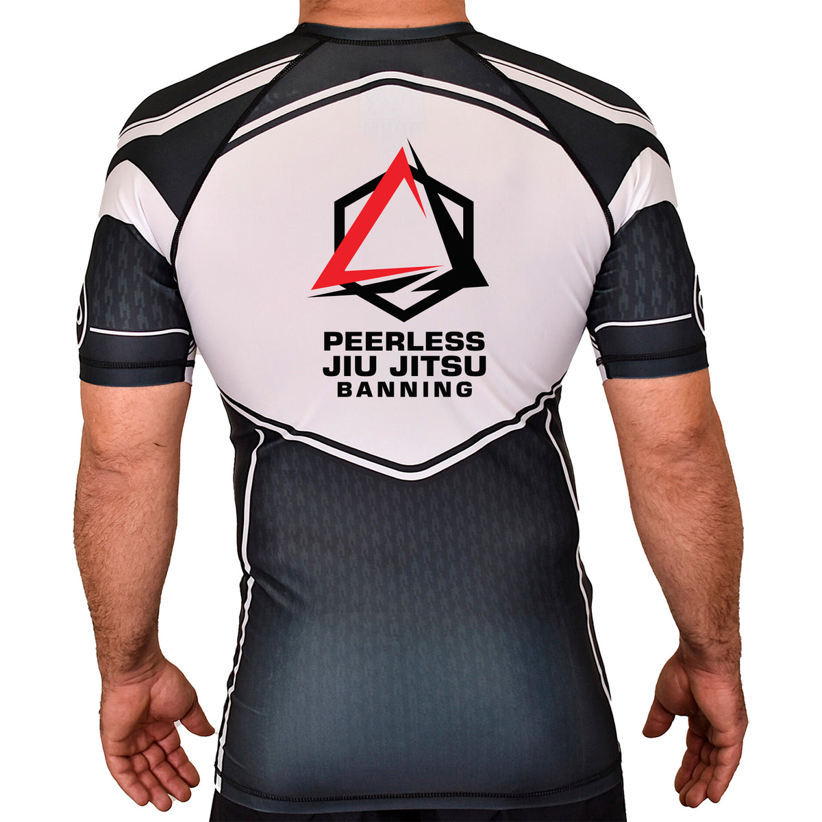 Peerless Jiu Jitsu Academy Rash Guards Black/White #8244 A