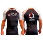 Peerless Jiu Jitsu All Black Ranked Short Sleeve Rash Guards #8244 A