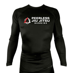 Peerless Jiu Jitsu All Black Rash Guards Long Sleeves #8244 A