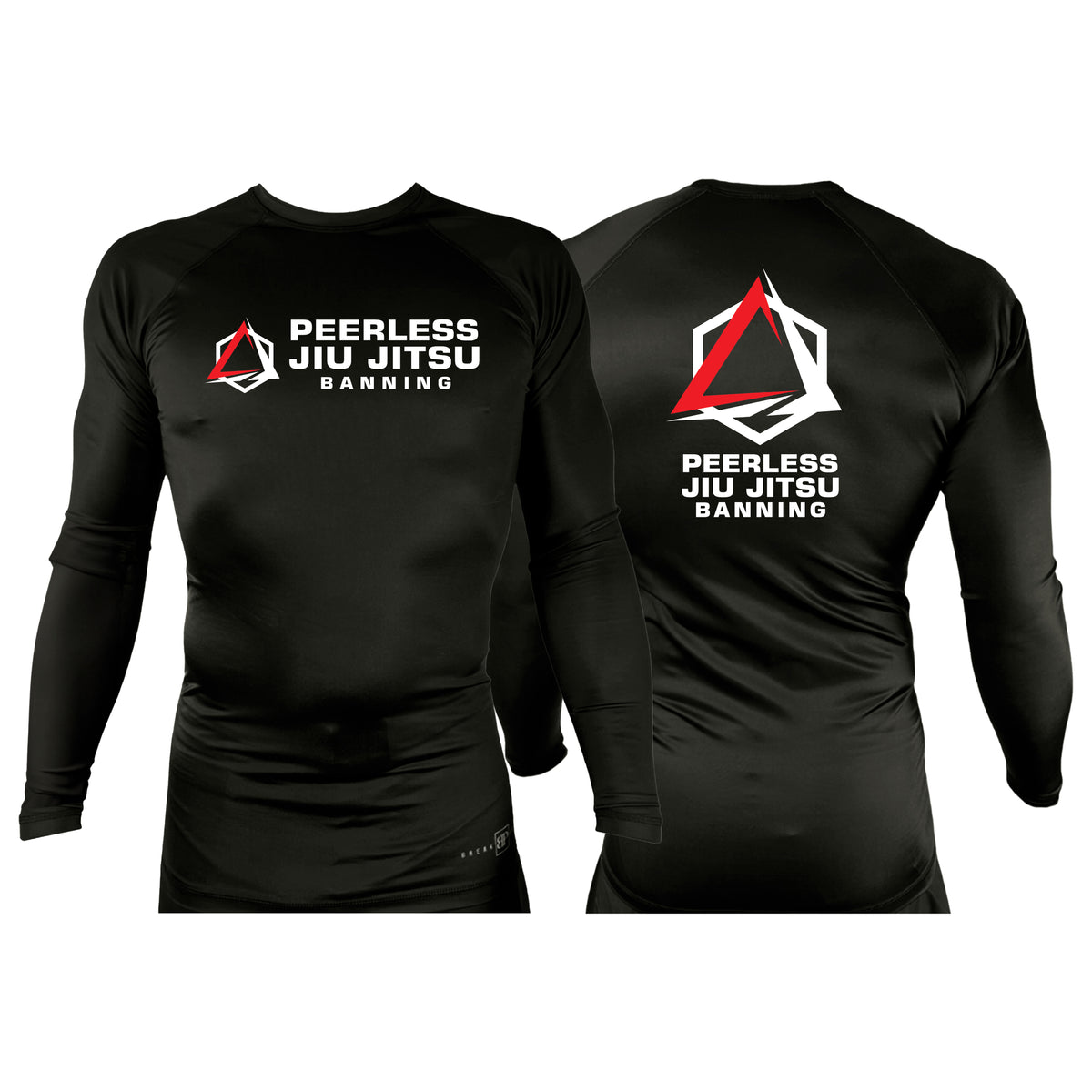 Peerless Jiu Jitsu All Black Rash Guards Long Sleeves #8244 A