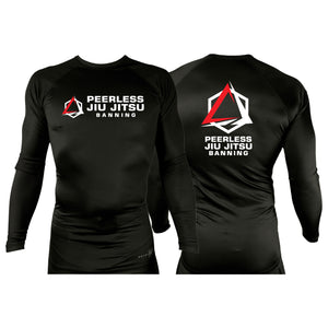 Peerless Jiu Jitsu All Black Rash Guards Long Sleeves #8244 A