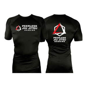 Peerless Jiu Jitsu All Black Rash Guards Short Sleeves #8244 A