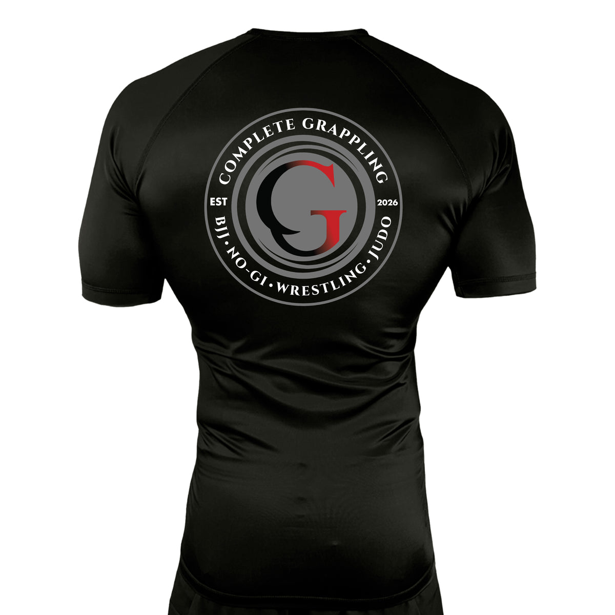 Complete Grappling All Black Rash Guards Short Sleeves #8246 A
