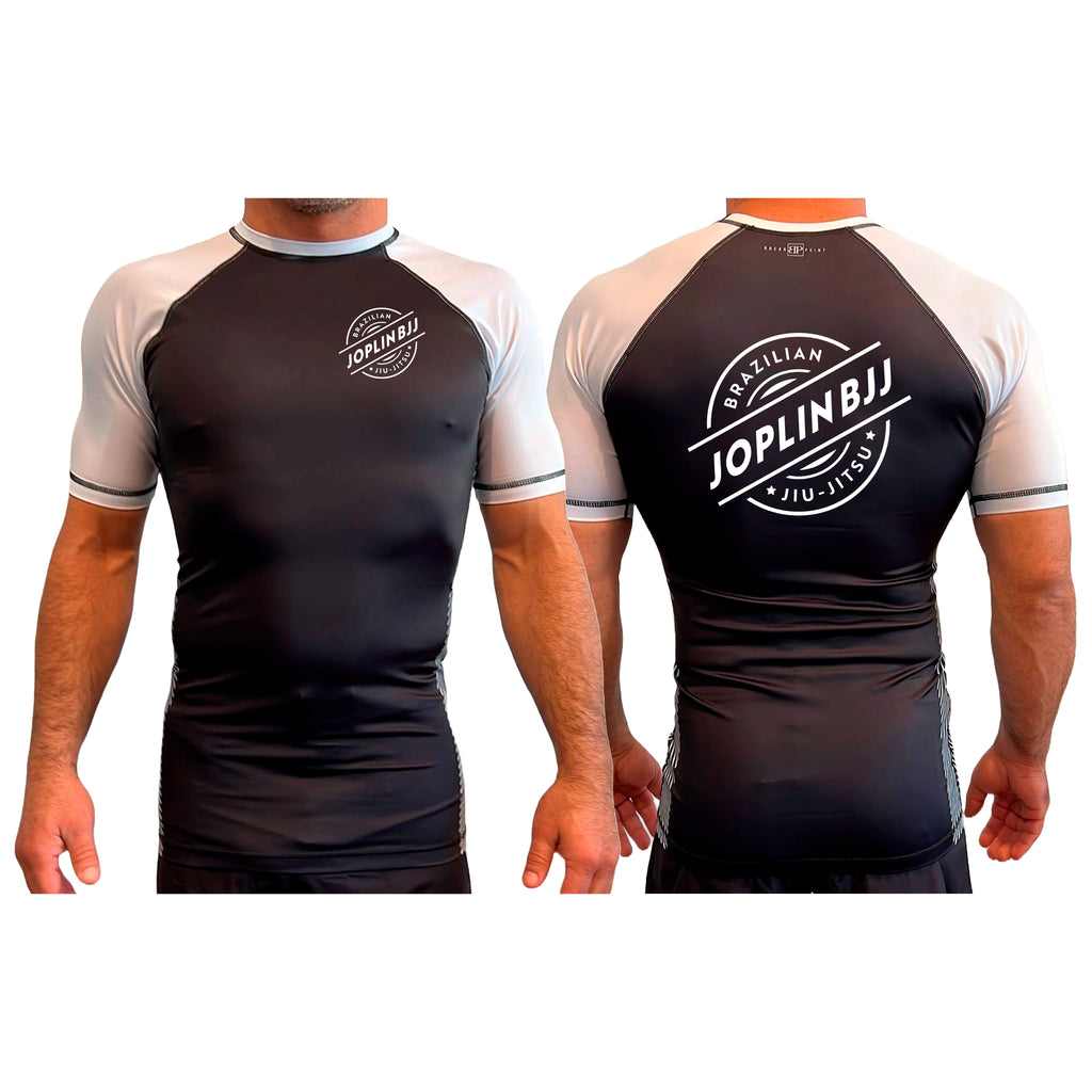 Joplin BJJ All Black Ranked Short Sleeve Rash Guards #8247 A