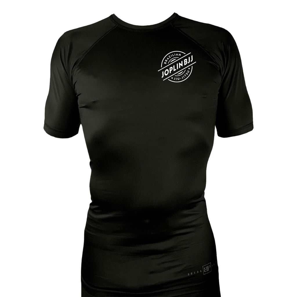 Joplin BJJ All Black Rash Guards Short Sleeves #8247 A