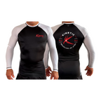 Kinetic BJJ All Black Ranked Long Sleeve Rash Guards #8248 A