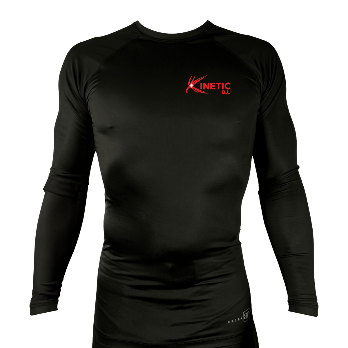 Kinetic BJJ All Black Rash Guards Long Sleeves #8248 A