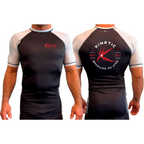 Kinetic BJJ All Black Ranked Short Sleeve Rash Guards #8248 A