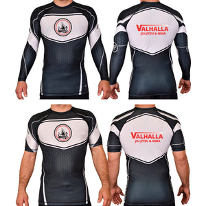 Valhalla Martial Arts Academy Rash Guards Black/White #8249 A