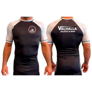 Valhalla Martial Arts All Black Ranked Short Sleeve Rash Guards #8249 A