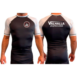 Valhalla Martial Arts All Black Ranked Short Sleeve Rash Guards #8249 A