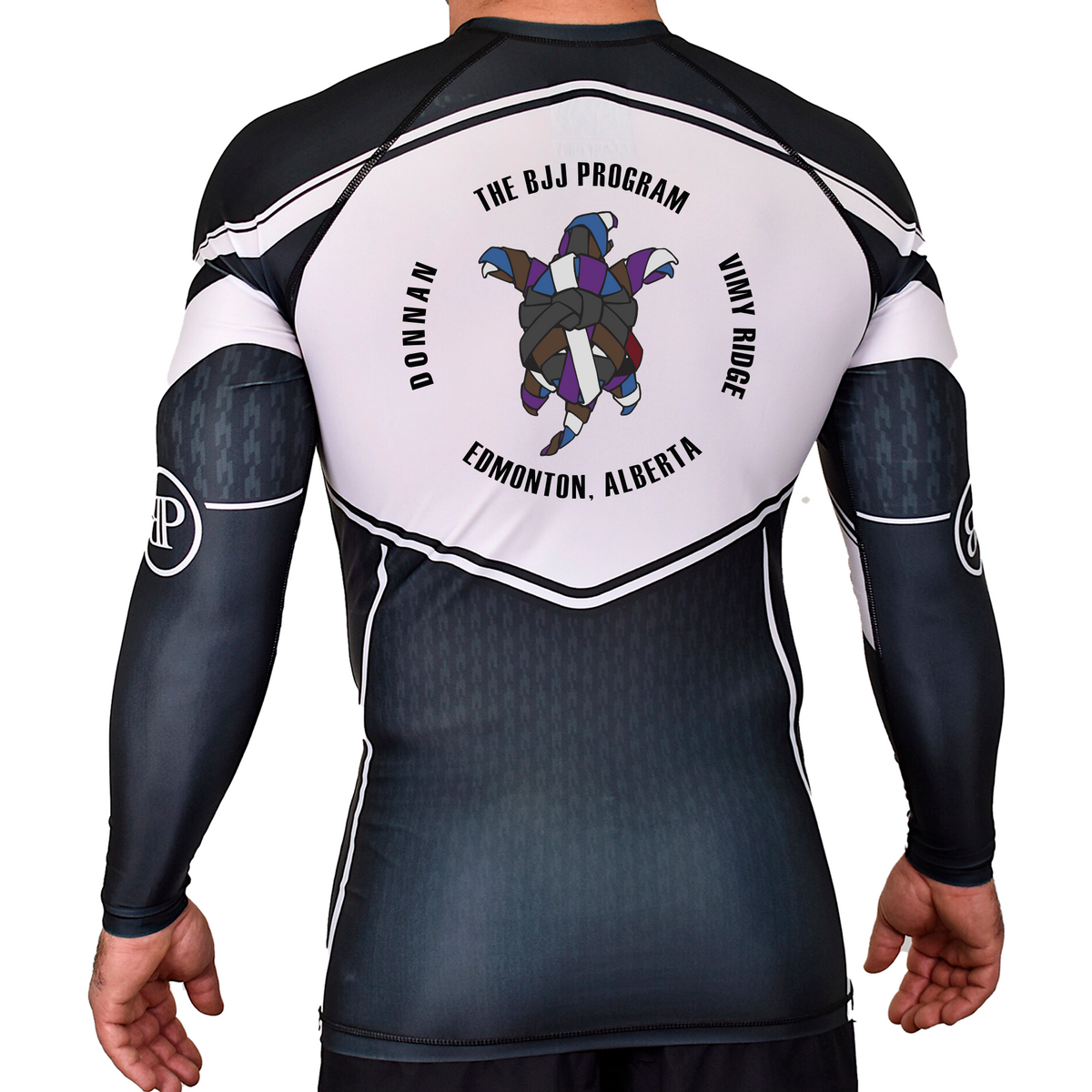 BJJ Program Academy Rash Guards Black/White #8250 A