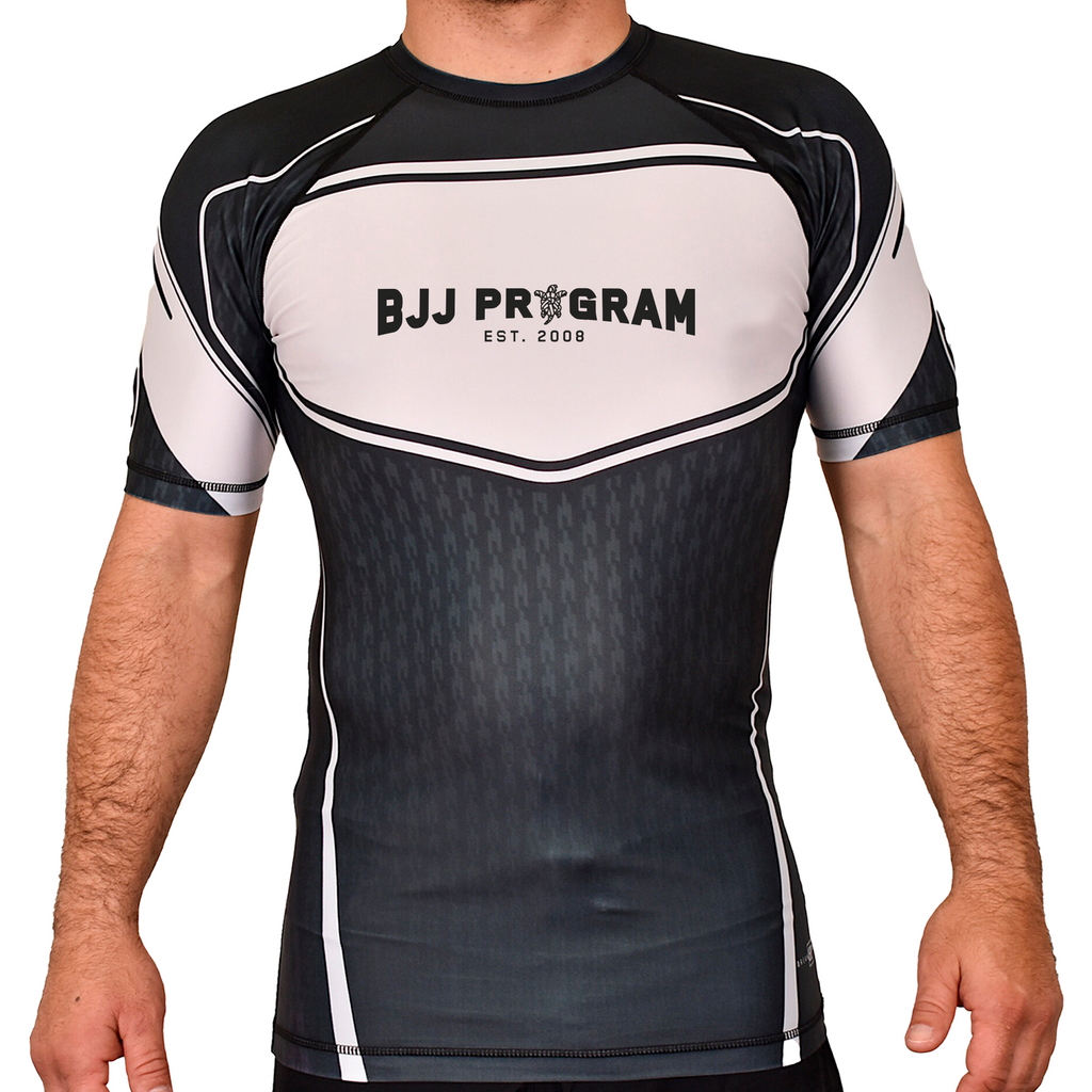 BJJ Program Academy Rash Guards Black/White #8250 A