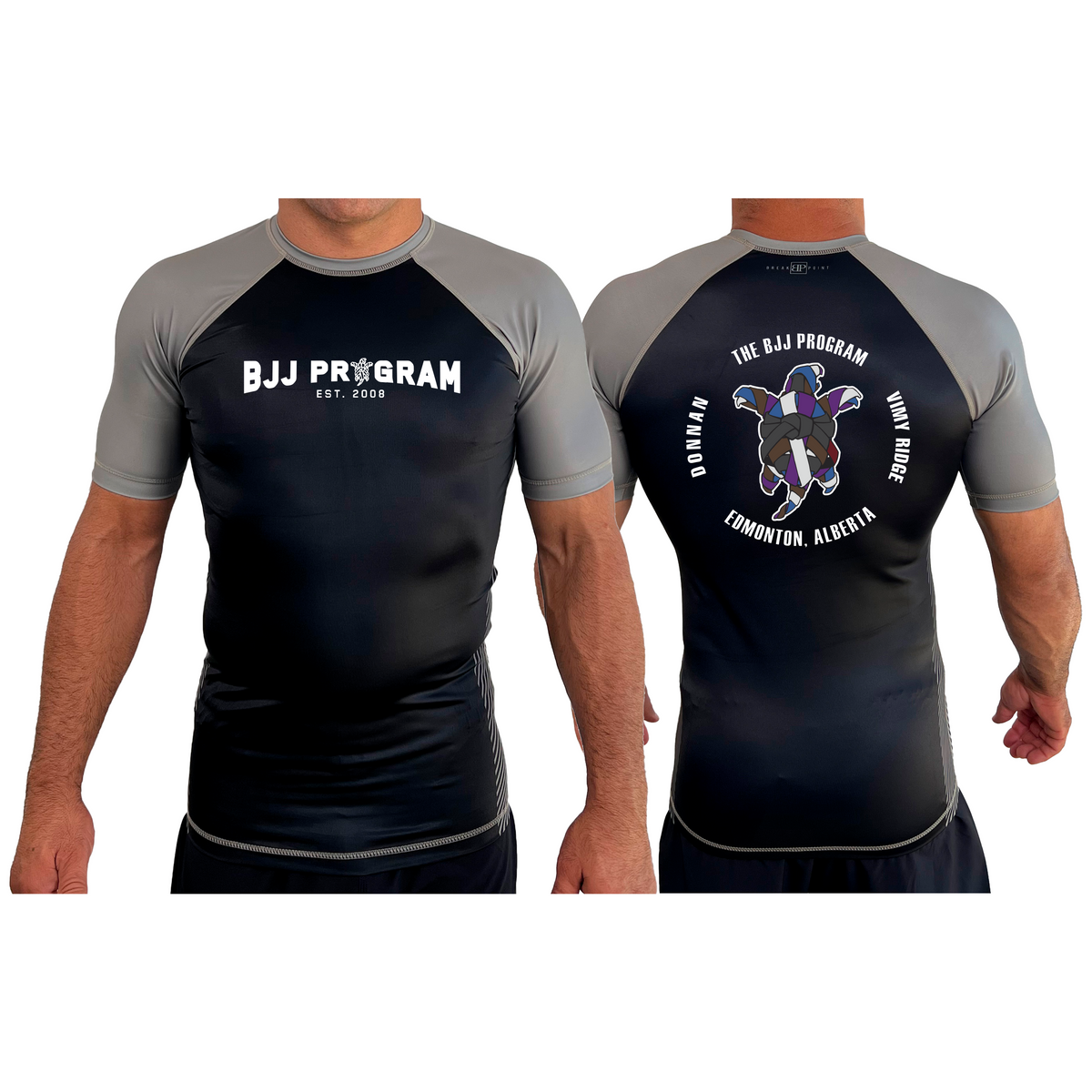 BJJ Program All Black Ranked Short Sleeve Rash Guards #8250 A