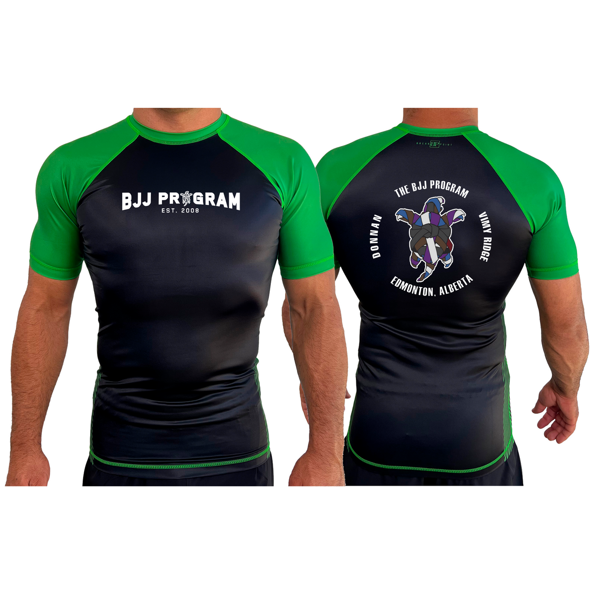 BJJ Program All Black Ranked Short Sleeve Rash Guards #8250 A