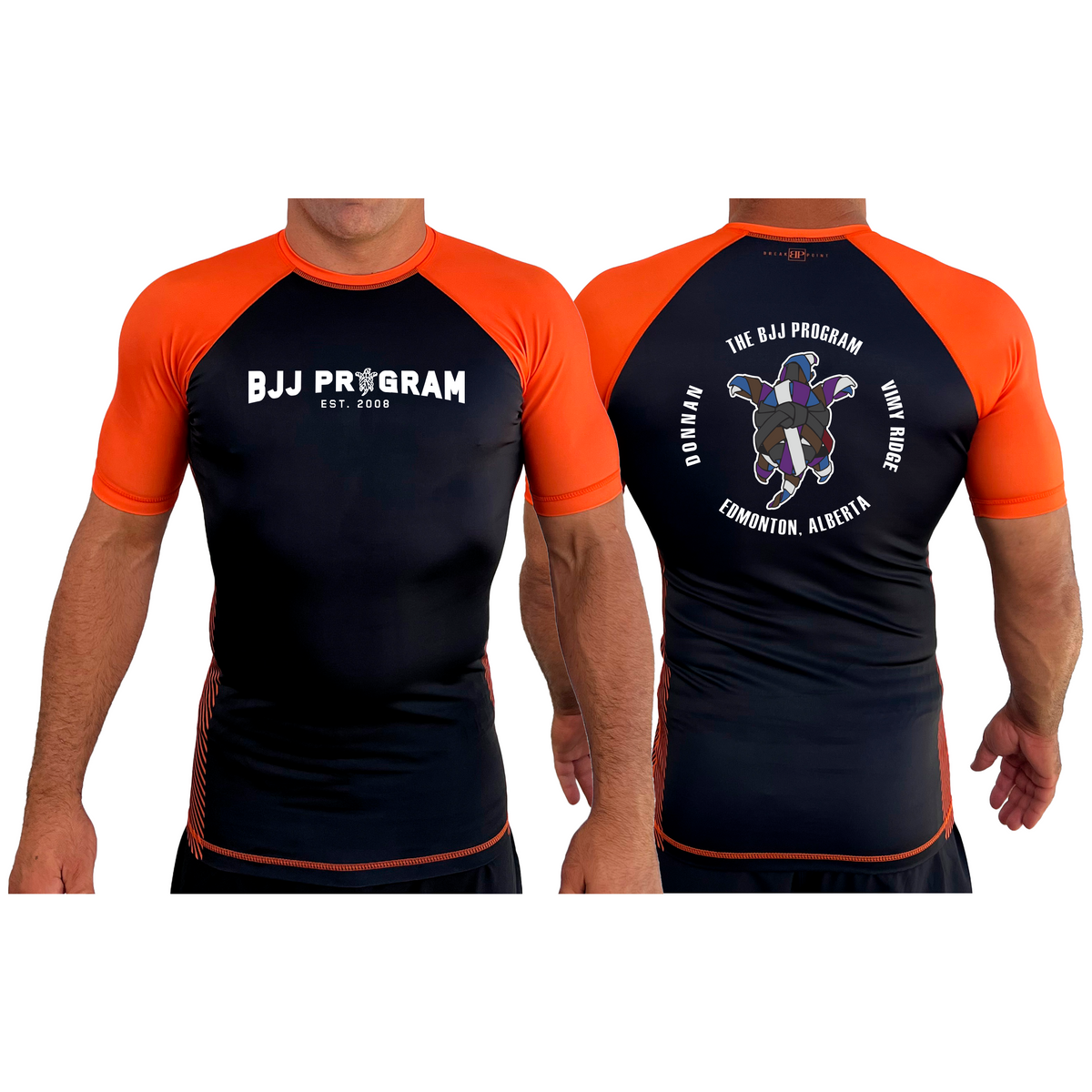 BJJ Program All Black Ranked Short Sleeve Rash Guards #8250 A