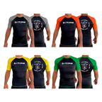BJJ Program All Black Ranked Short Sleeve Rash Guards #8250 A